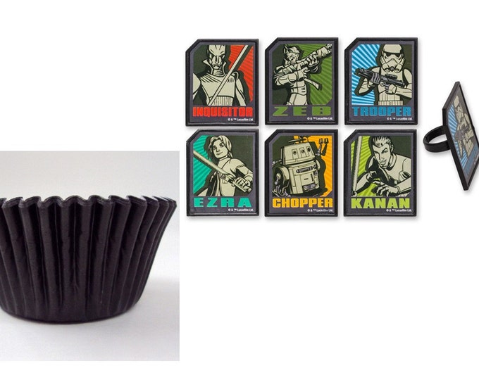 Star Wars Rebels Regiment Rings with 12 Black Baking cups