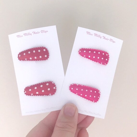 Hot pink or Red polka dot Baby Hair