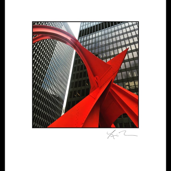 Calder's Flamingo - Photographic Print or Canvas Wrap - Chicago Photography Artwork, Fine Art Home Decor picture urban architecture downtown