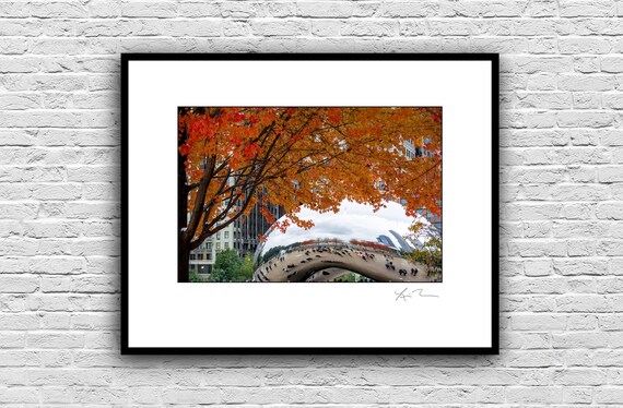Fall Bean Millennium Park Autumn Leaves Photo Artwork Etsy