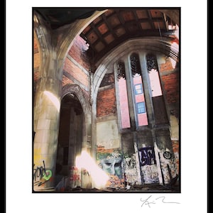 Abandoned Church- Photography Artwork chicago photograph gary indiana grafitti urban exploration urbex dilapidated decay gothic architecture