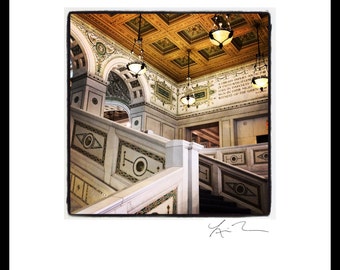 Cultural Center Staircase - Photographic Print or Canvas Wrap Chicago Photography Artwork fine art home fun decor city tiffany ceiling