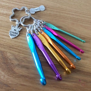 NON PERSONALISED Mini Crochet Hooks Keyring Crochet on the go image 1