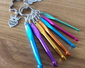 NON PERSONALISED Mini Crochet Hooks Keyring Crochet on the go