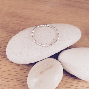 Beaded Sterling Silver Stacking Ring