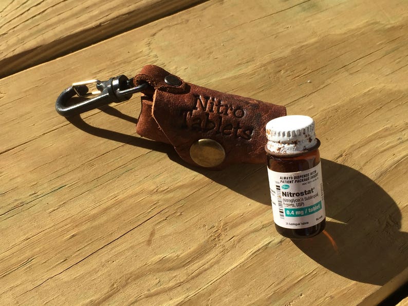 Nitroglycerin Tablets Bottle Holder Oiled Leather Etsy