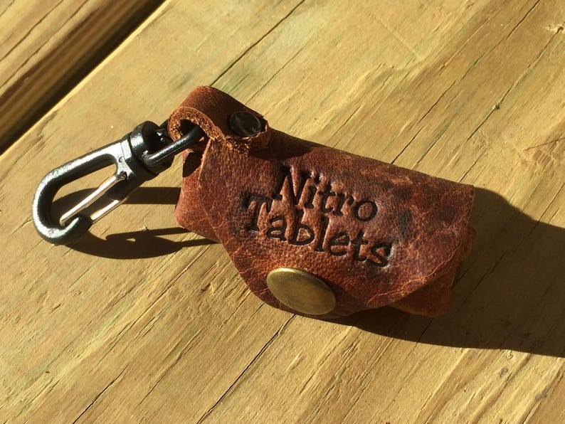 Nitroglycerin Tablets Bottle Holder Oiled Leather Etsy