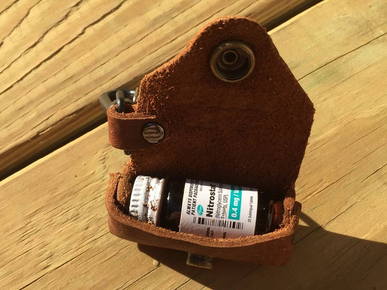 Nitro Tablets Nitroglycerin Bottle Holder Oiled Leather Etsy