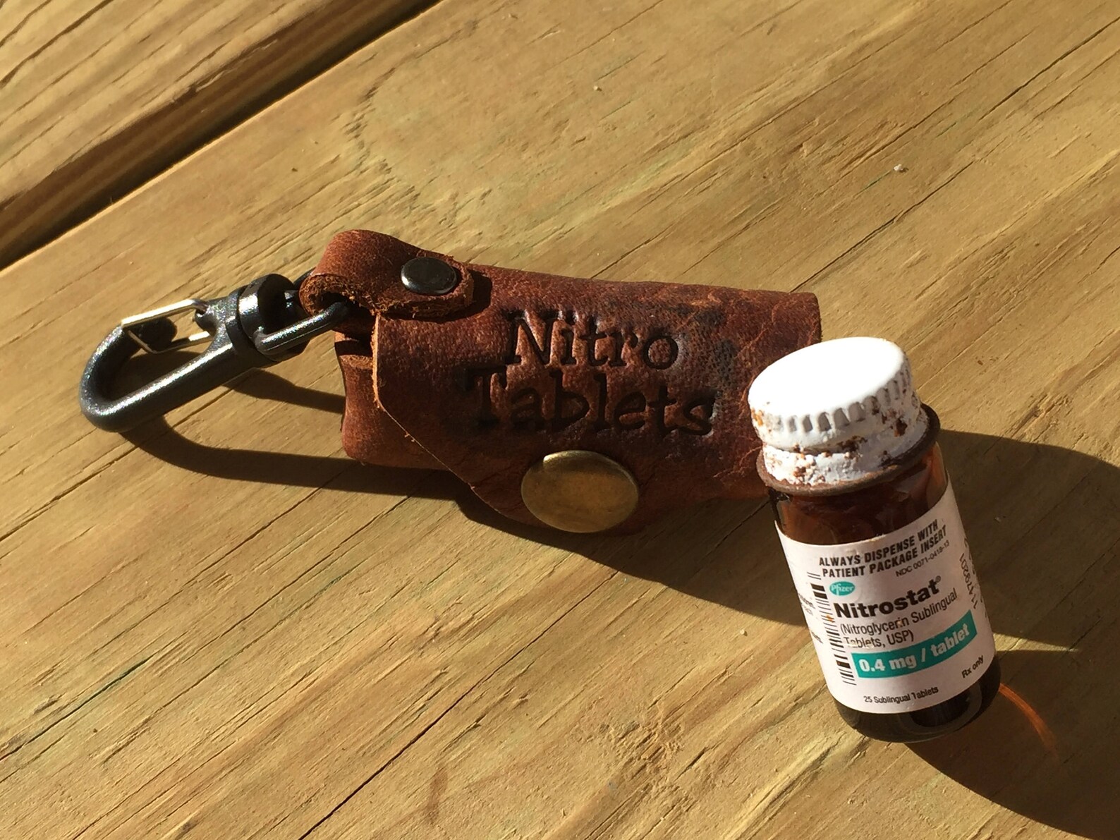 Nitroglycerin Tablets Bottle Holder Oiled Leather Etsy