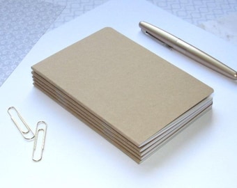 Traveler's Notebook Inserts--Set of 5 Kraft Paper Traveler's Notebook Inserts