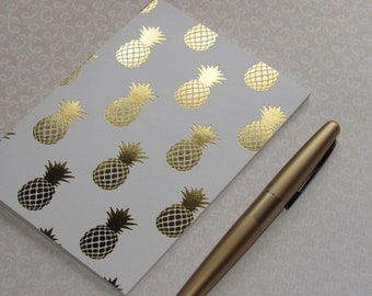Traveler's Notebook Insert--"Gold-Foiled Pineapple" Notebook Journal Bullet Journal A5 Cahier B6 A6 Personal Field Notes Passport A7