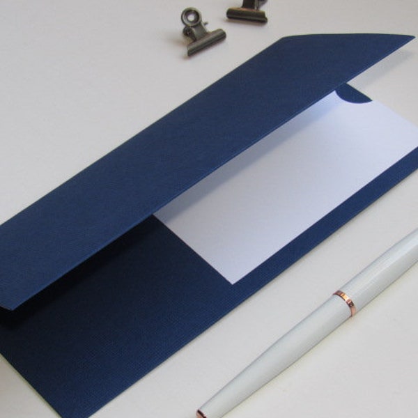 Traveler's Notebook Folder Insert--"Dark Blue" Double-Pocket Folder Insert