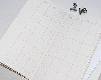 Undated Monthly Calendar MO2P Planner Traveler's Notebook Insert