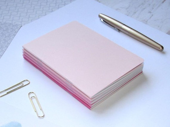 Traveler's Notebook Inserts--"Pink" Set of 5 Shades Of Pink Traveler's Notebook Inserts