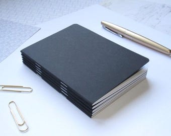 Traveler's Notebook Insert--"Black" Set of 5 Black Traveler's Notebook Inserts