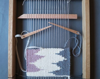 Weaving Loom Kit - Weaving frame, shed stick, yarn needle, weaving warp and yarn