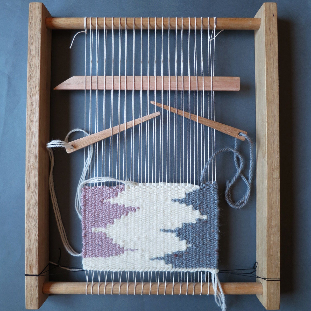Weaving Loom Kit Weaving Frame, Shed Stick, Yarn Needle, Weaving Warp and  Yarn 