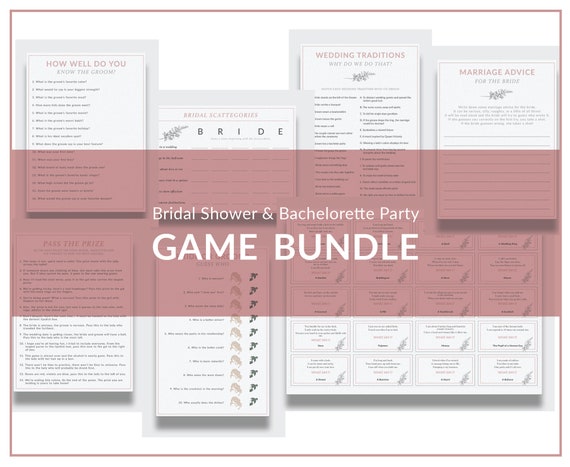 7 Printable Bachelorette Game Bundle Bachelorette Party | Etsy