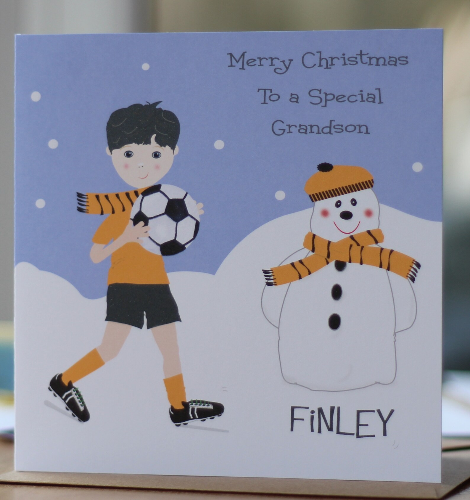 Personalised Handmade Football Christmas Card Son Grandson Etsy