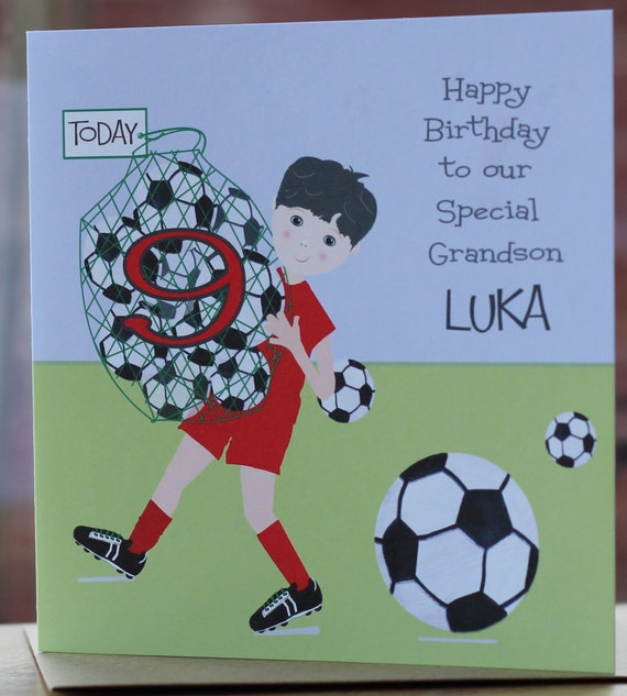 Son any age Niece Personalised Football Birthday Card Grandson Brother Son any age Niece Personalised Football Birthday Card Grandson Brother