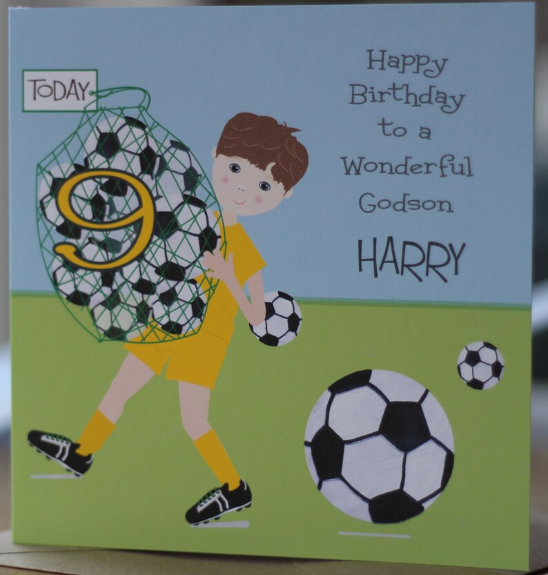 Personalised Handmade Football Birthday Card Yellow Colour Etsy
