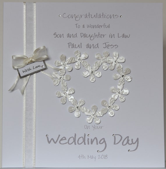 Wedding Day Card For Son Daughter Friends Etc Handmade 8x8 Personalised Cards Stationery Home Furniture Diy Celebrations Occasions