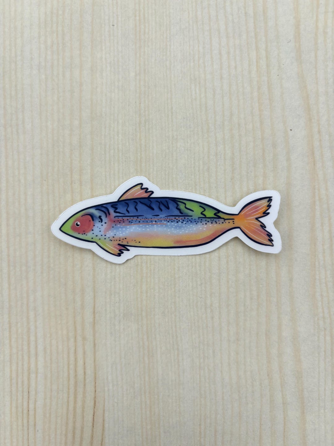 Blue Watercolor Fish, Clear Vinyl Sticker for Water Bottle or Laptop - Etsy