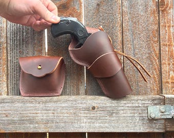 Ruger Wrangler Cross Draw Holster and pouch for 3.75 inch barrel