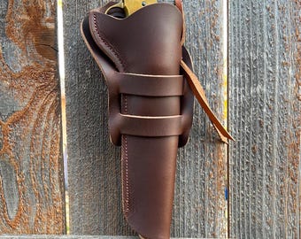 Black Powder Side Draw Pietta Colt Uberti Navy 1851 Leather Holster 7 1/2 inch barrel