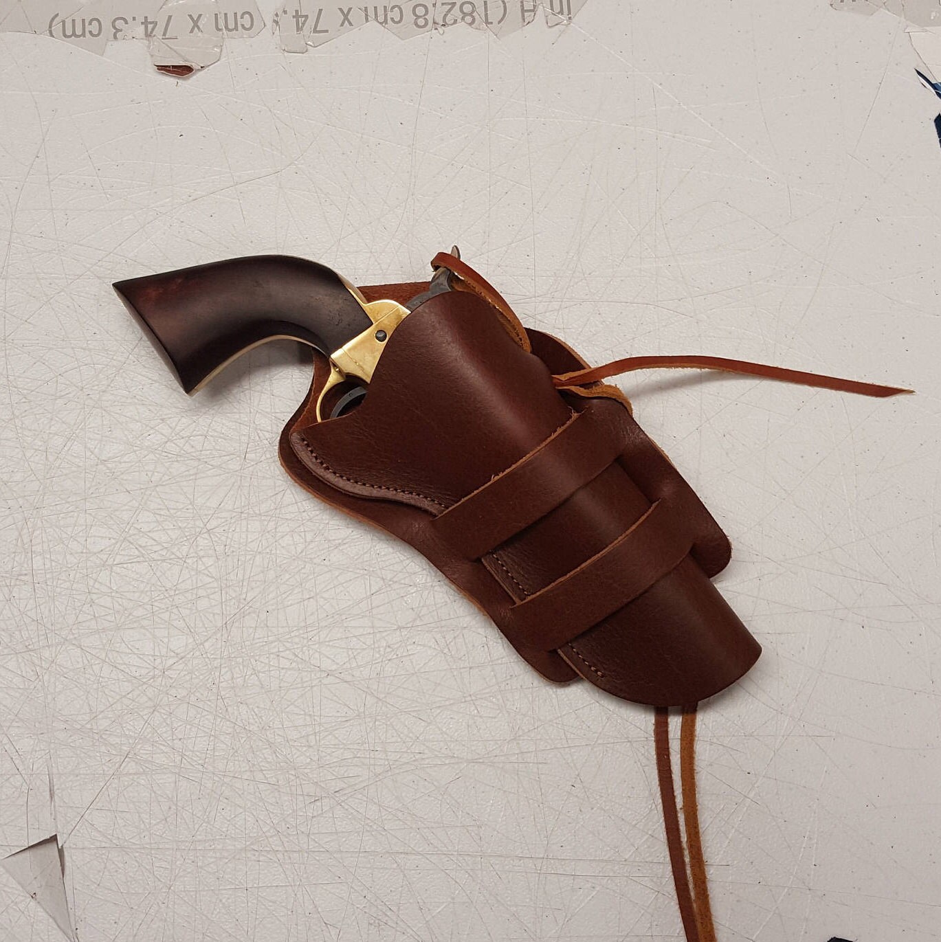 Masc Holster USBR Leather Paddle Holster For Pietta 1858 Remington Sheriff .44 Cal 5.5" Octagon Barrel