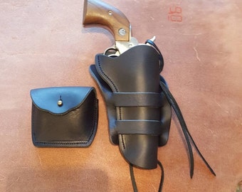 Ruger Single Six Side Draw Holster for 4.62 barrel with ammo pouch