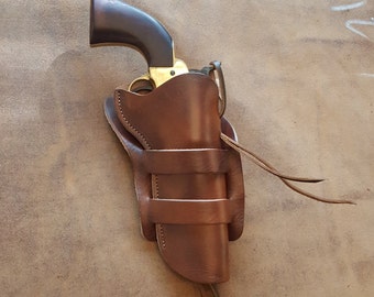 Black Powder Side Draw Western Pietta Colt Uberti Navy 1851 Sheriff Leather Holster 4 7/8 inch barrel