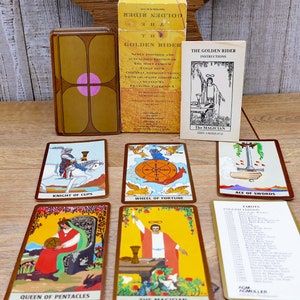 Golden Rider Tarot Deck English Version 78 Cards Artwork by