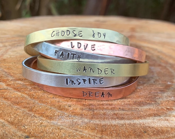 Customizable Metal Cuff Bracelets