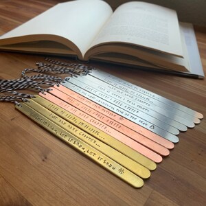 Custom Metal Stamped Bookmark, Personalized Bookmark, Customizable, Personalized Gift, Keepsake, Fathers Day Gift image 3
