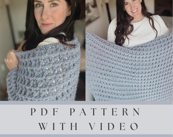Waffle Blanket Crochet Pattern, Fleece Crochet, Easy waffle pattern, warm blanket crochet, fall blanket, blanket crochet