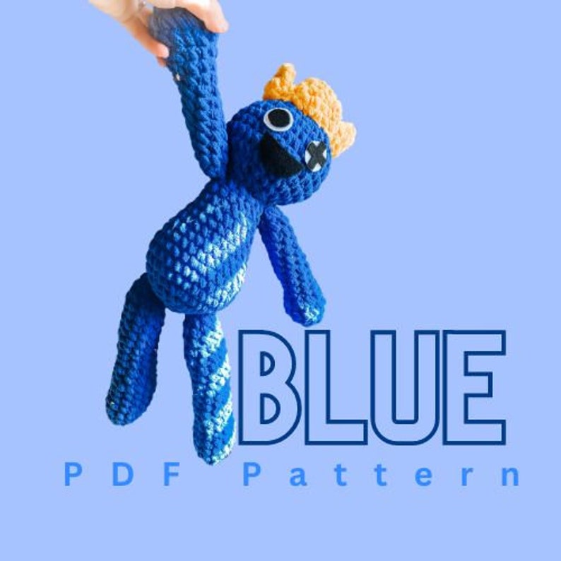 Blue Rainbow Friends Crochet Pattern Rainbow Friends Toy DIY Etsy