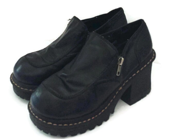 Chunky 90s Shoes/size 8/soft Grunge Shoes/90s Grunge/chunky Heels/90s ...