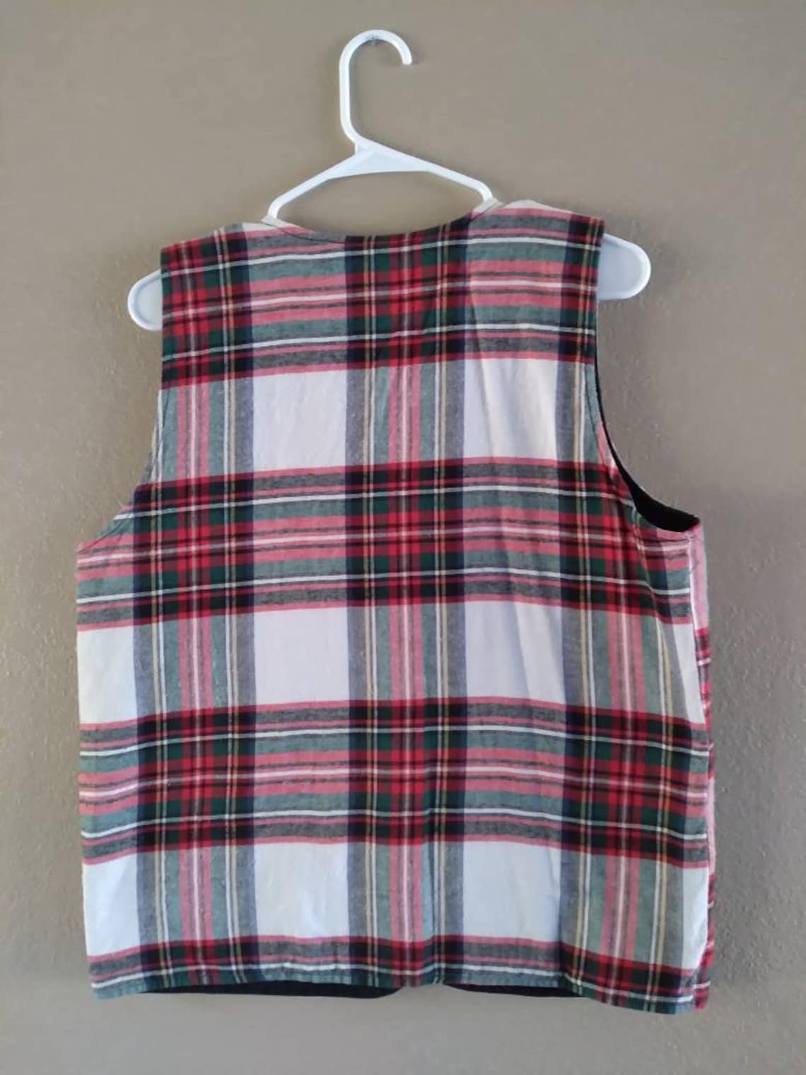 Vintage 90s Men's Flannel Vest/MED/Cotton Vest/Flannel Etsy