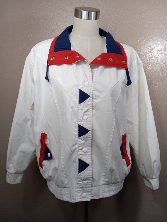 80s/90s Nautical Jacket/med Womens 