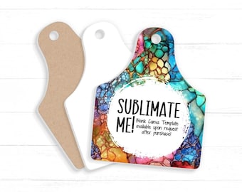 Cattle Tag Sublimation Blanks for Jewelry and Keychain Charms, White Double Sided Sublimation Acrylic, GT-08-0002