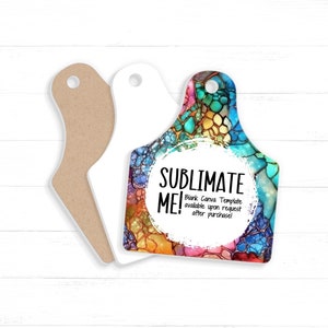 Cattle Tag Sublimation Blanks for Jewelry and Keychain Charms, White Double Sided Sublimation Acrylic, GT-08-0002