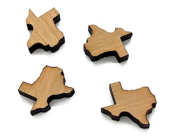 Wood Cabochon, Mini Wood Shape, Laser Cut Wood, Wood Flat Back, Earring Supplies, Wood Earring Blanks, State of Texas, GT-00-0057