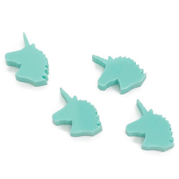 Unicorn Acrylic Cabochons, Glitter Cabochons, Laser Cut Acrylic Shape, Acrylic Earring Supplies, Mini Acrylic Cabochon, GT-03-0021