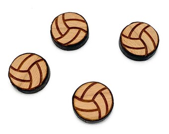 Wood Cabochon, Mini Wood Shape, Wood Flat Back, Earring Supplies, Mini Wooden Shapes, Craft Wood Shapes, Volleyball, GT-00-0108