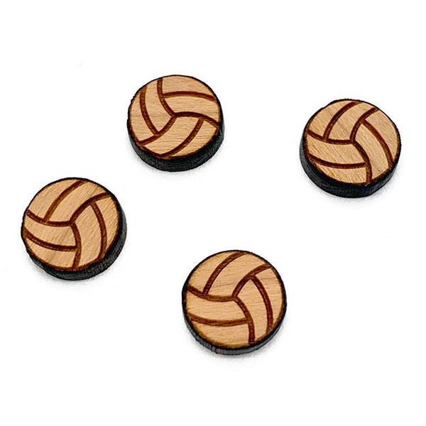 Wood Cabochon, Mini Wood Shape, Wood Flat Back, Earring Supplies, Mini Wooden Shapes, Craft Wood Shapes, Volleyball, GT-00-0108