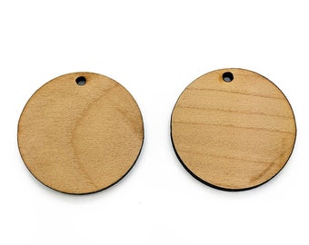 Wood Earring Blanks 30mm Circle, Wood Blanks, Jewelry Blanks, Wood Necklace Blanks, Wood Drop, Wooden Blanks, Jewelry Blank, GT-01-0012