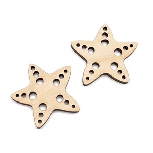 Starfish Wood or Acrylic Earring Blanks, Blanks for Making Earrings or Necklaces, GT-01-0391