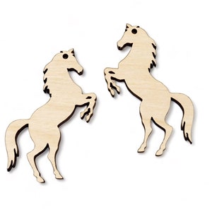 Rearing Horse Wood or Acrylic Earring Blanks, Blanks for Making Earrings or Necklaces, GT-01-0389
