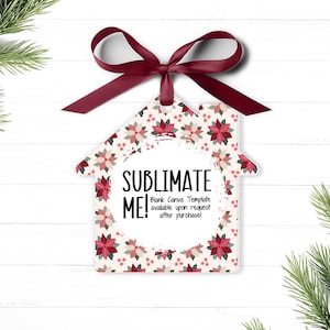 Verzierungs-Sublimations-Leerzeichen in Haus-Form, weiße doppelseitige Sublimations-Weihnachtsverzierung, Foto-Verzierungs-Rohling